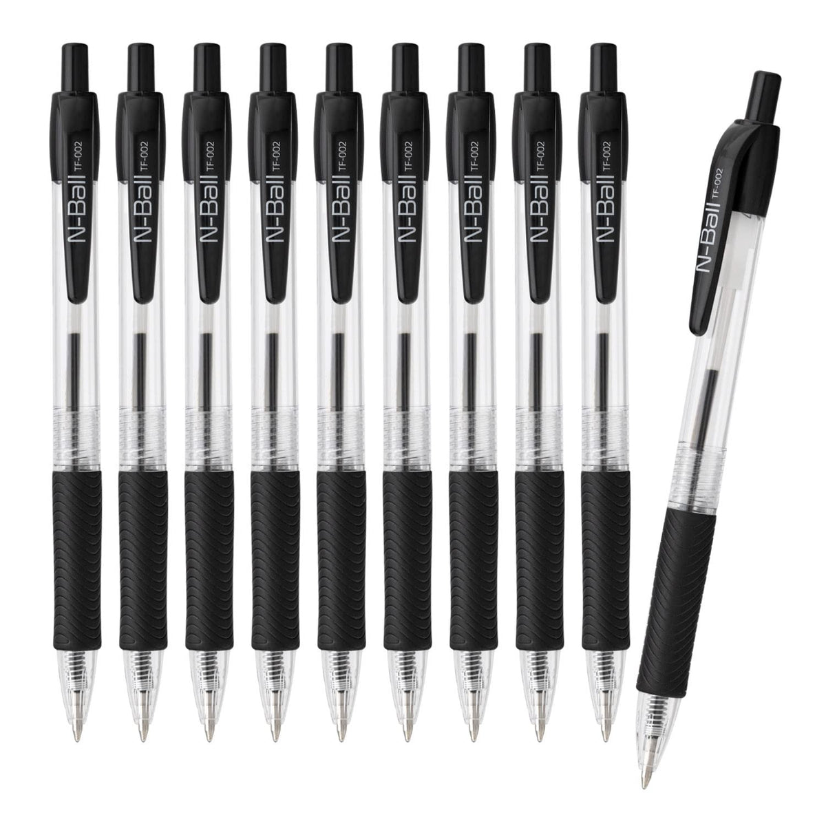 NCA International TF-002BK-10 Oil-based Ballpoint Pen, 0.7mm, Value Pack, 10 Pieces, Black