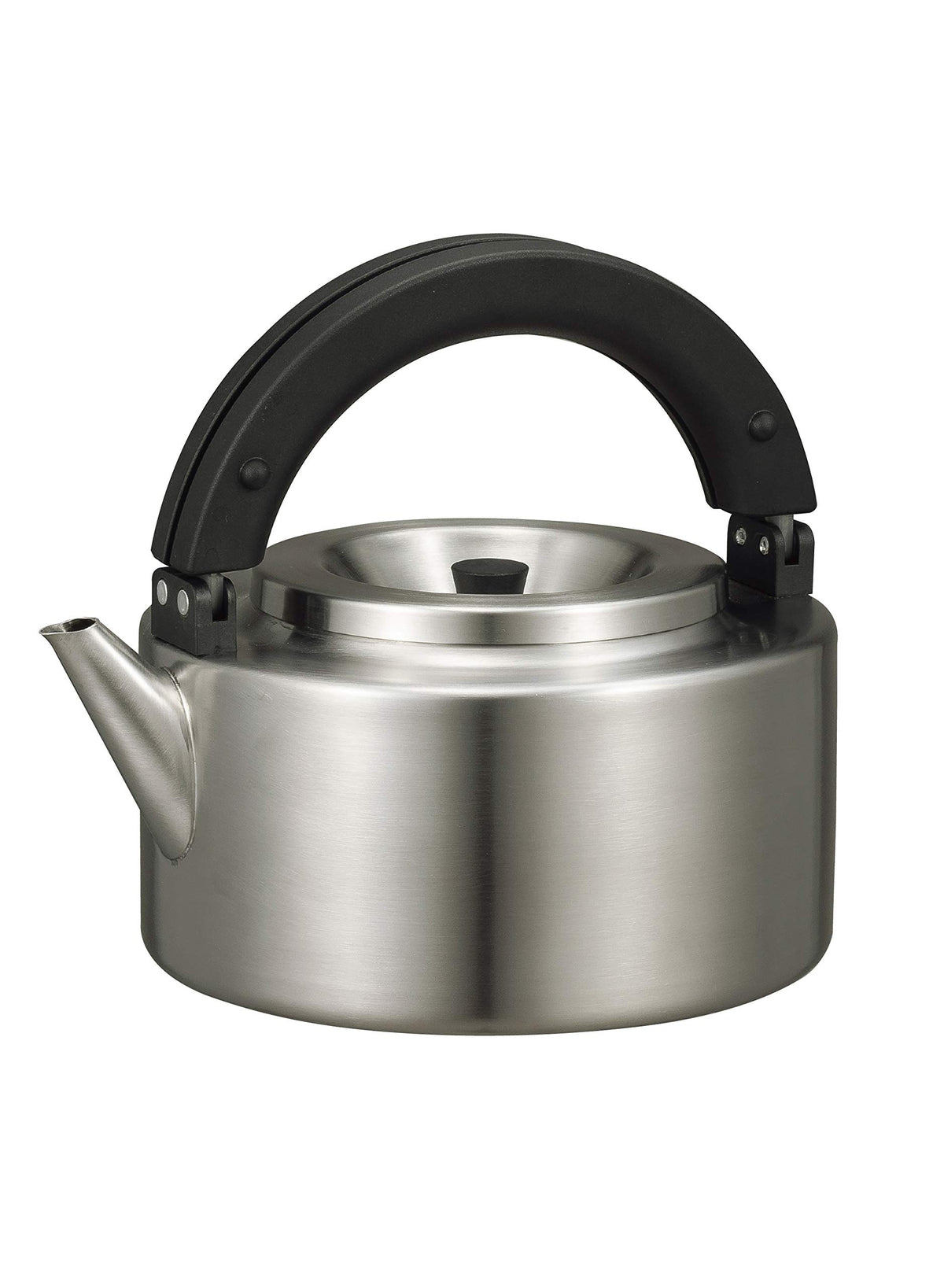 CB Japan Stainless Steel Kettle, Induction Compatible, 0.5 gal (1.7 L), Flat Kettle with Tea Strainer, copan