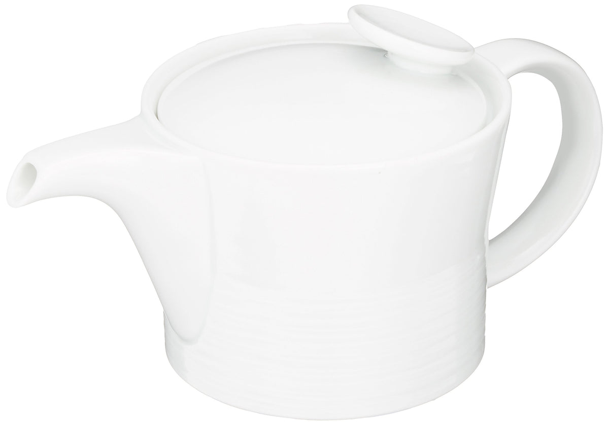 Hakusan Toki Pot, White, Approx. 7.7 x 4.1 x 3.9 inches (19.5 x 10.5 x 10 cm), 16.1 fl oz (460 ml), Mist White MIST WHITE Hasami Ware, Made in Japan