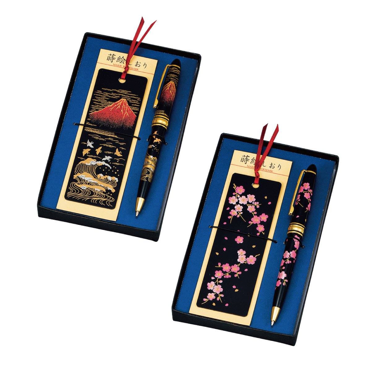 Lacquer Ballpoint Pen & Bookmark it Sets red Fuji M15799
