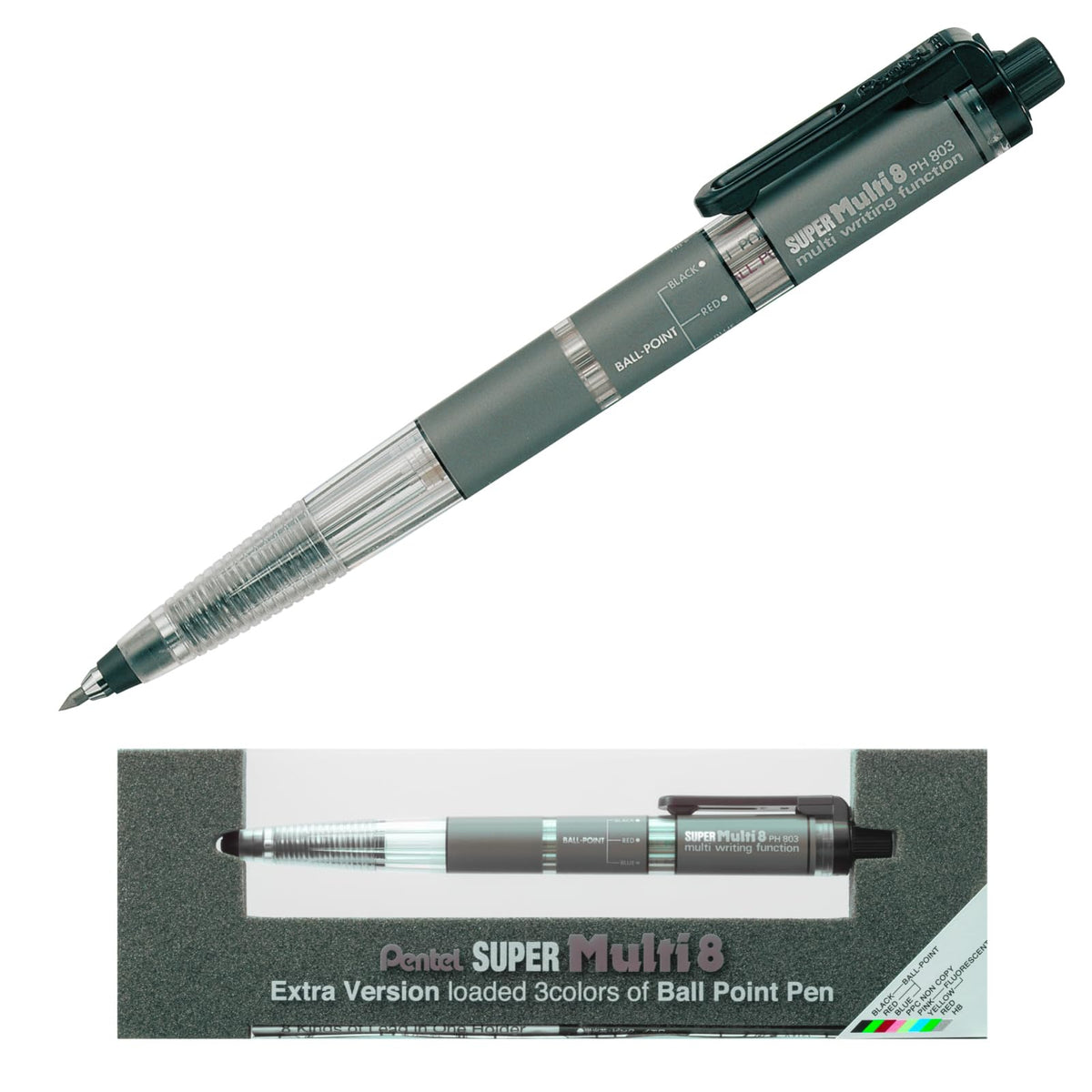 Pentel Super Multi 8 0.7 mm Ballpoint Pen 2 mm Lead Holder (japan import)