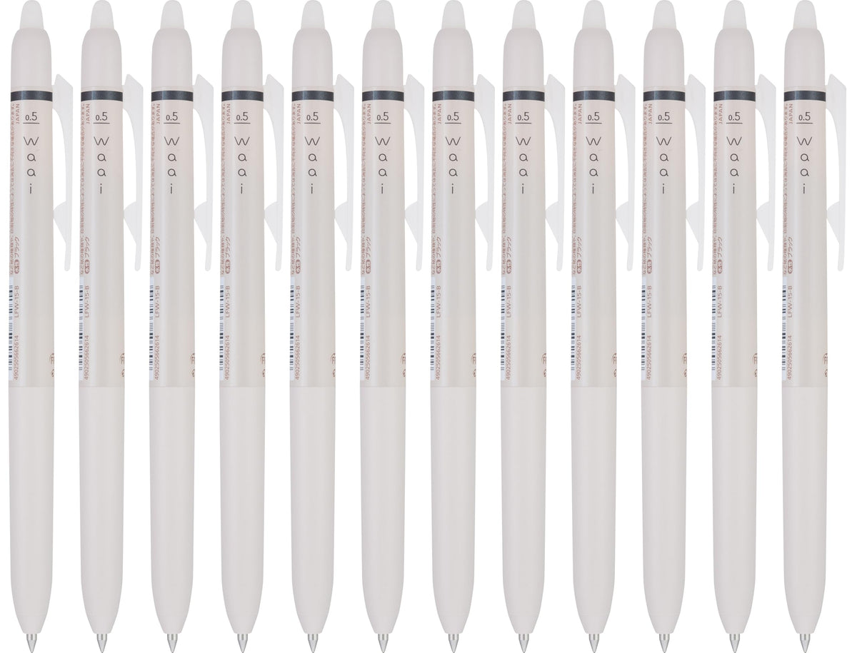 PILOT FriXion Waai Retractable & Refillable Erasable Gel Pens, Extra Fine Point 0.5 mm, Black Ink, 12 Count