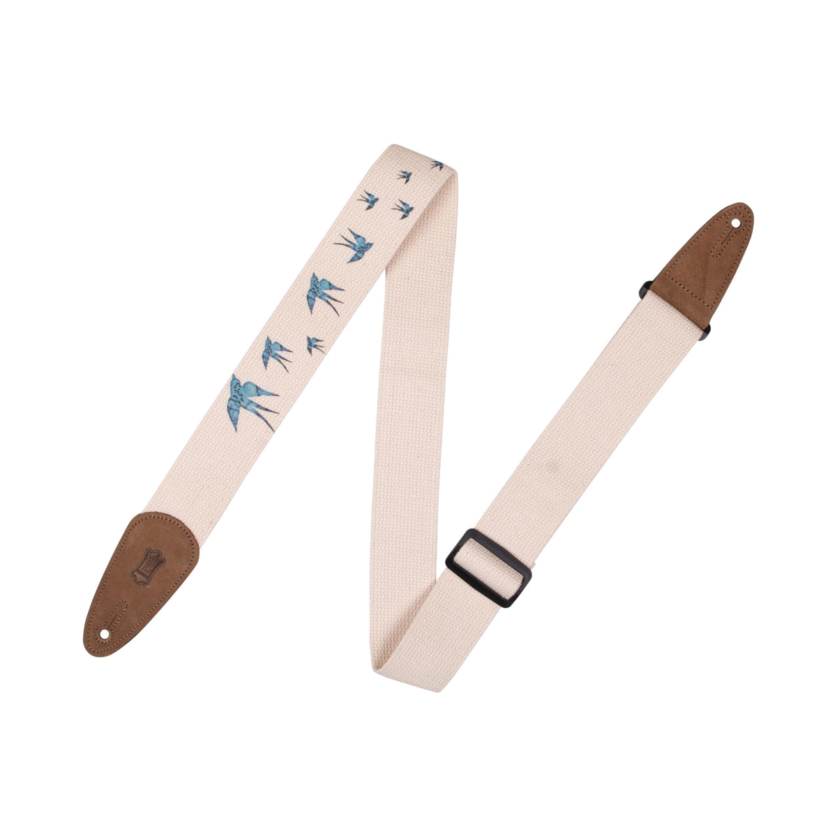 Levy's Leathers MC8U-006 2" cotton guitar strap with decorative print and suede ends. Tri-glide adjustable to 65"