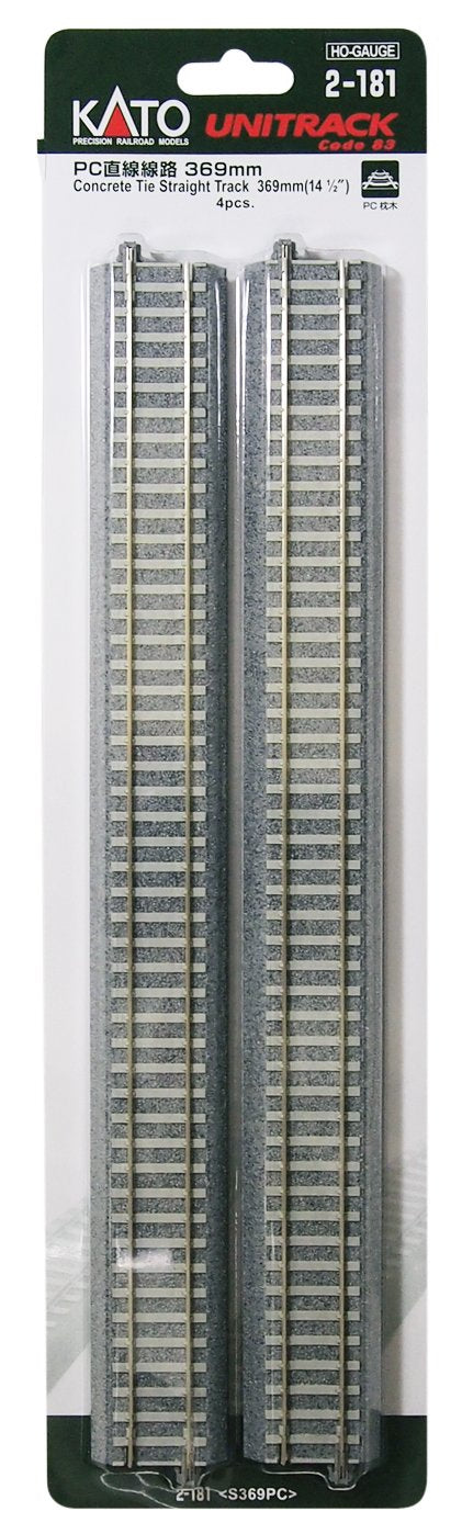 HO gauge 2-181 HO unitrack PC straight line 369mm (4 pieces) (japan import) by Cato