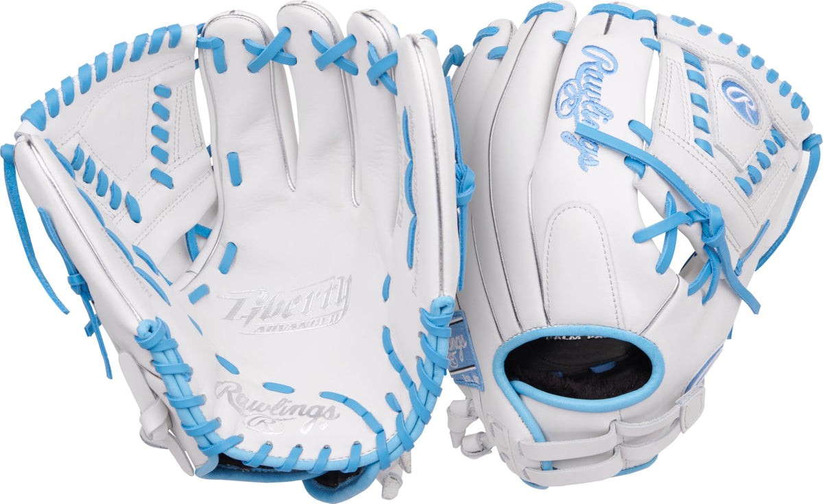 Rawlings | Liberty Advanced Series SOFBALL Glove | 12" | Right Hand Throw | White/Columbia Blue