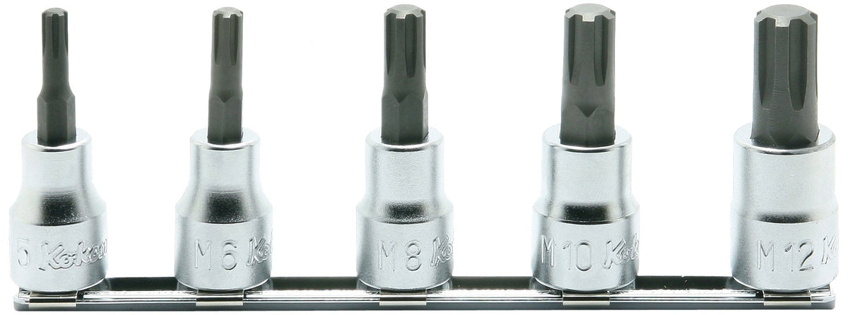 Ko-Ken USA - RS3027/5-L50 3/8 SQ. DR. BIT Socket Set RIBE-CV M5