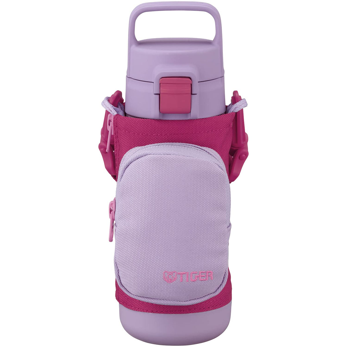 TIGER MTA-A050VL Tiger Water Bottle, Dishwasher Safe, 16.9 fl oz (500 ml), Empty Handle, Multi-Pocket Bottle, For Girls, Boys, One Touch, Easy to Clean, Wide Mouth, Includes Handle, Sustainable,