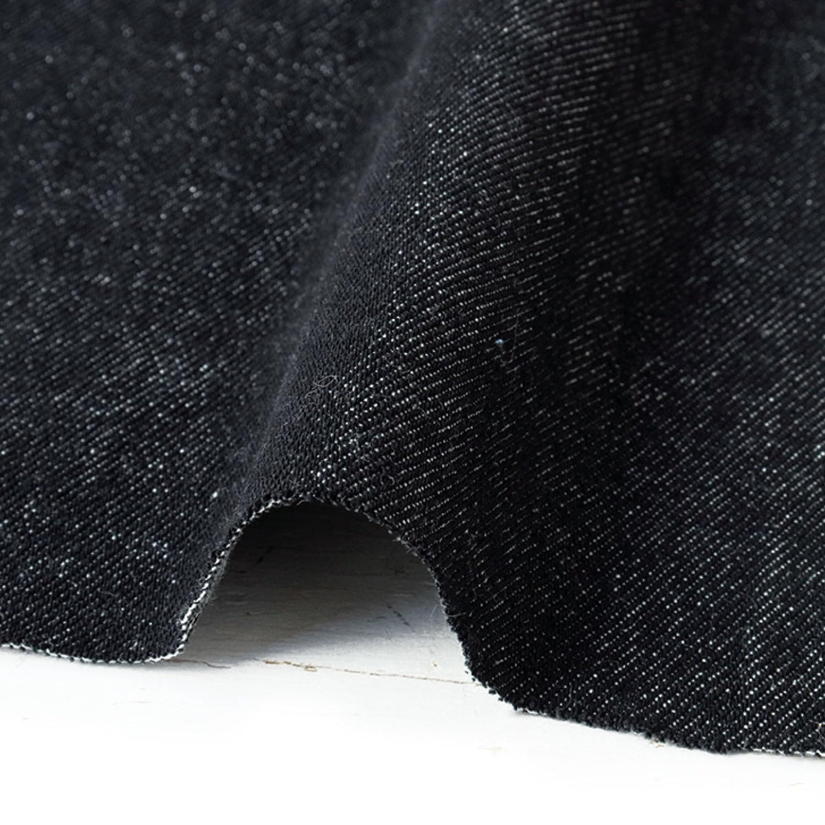 Japan String Button Trading (Nippon Chuko) Denim Fabric, 10 oz, 42.5 inches (108 cm) Width x 13.1 ft (4 m) Cut F, Black