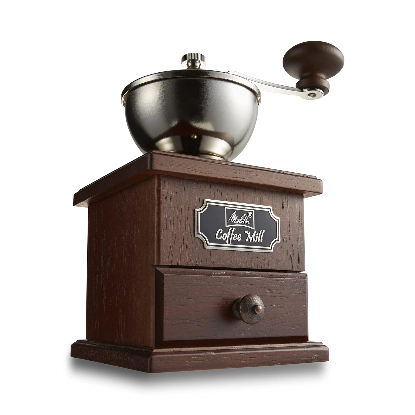 Melitta MJ-0503 Coffee Mill, Hand Grinder, Manual, Wood, Classic Type, Brown