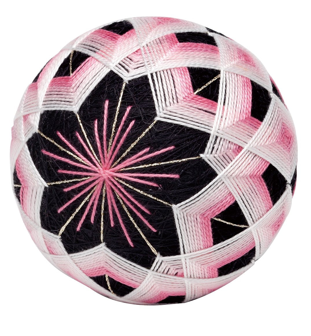 Cherry blossoms made of Orimupasu Temari Kit TM-5 ring connection (japan import) by Orimupasu made
