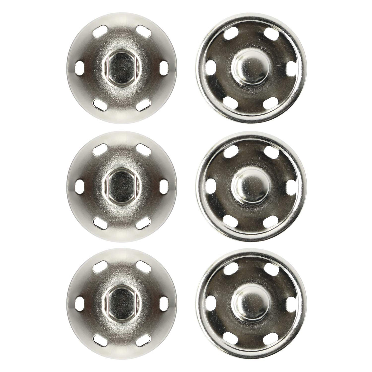 NBK Big Snap Silver 25mm 3 Pairs ISZ-25-S