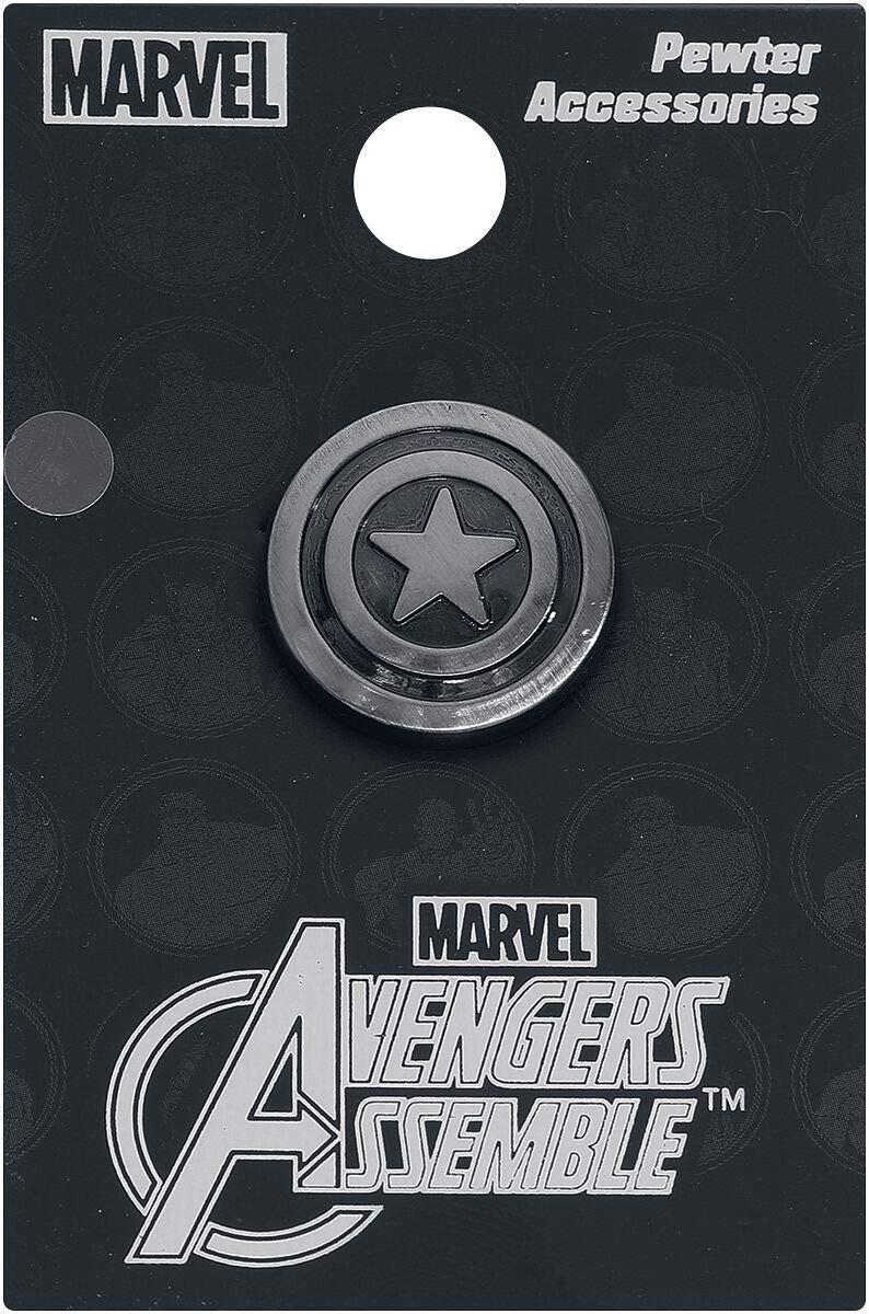 Marvel Captain America Shield Lapel Pin,Silver,1"