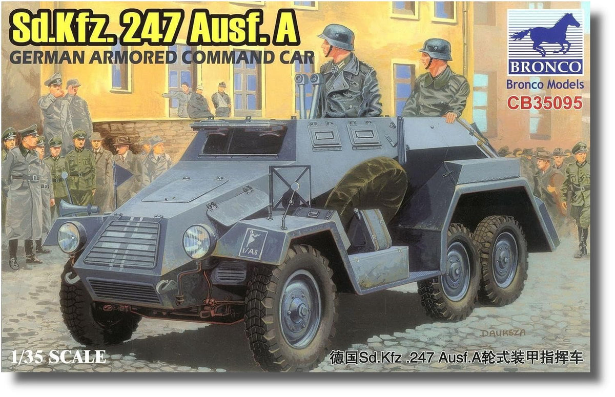 Bronco Model CB35095 1/35 Germany Sd.Kfz.247 Ausf.A Six Wheel Armored Command Car, Plastic Model