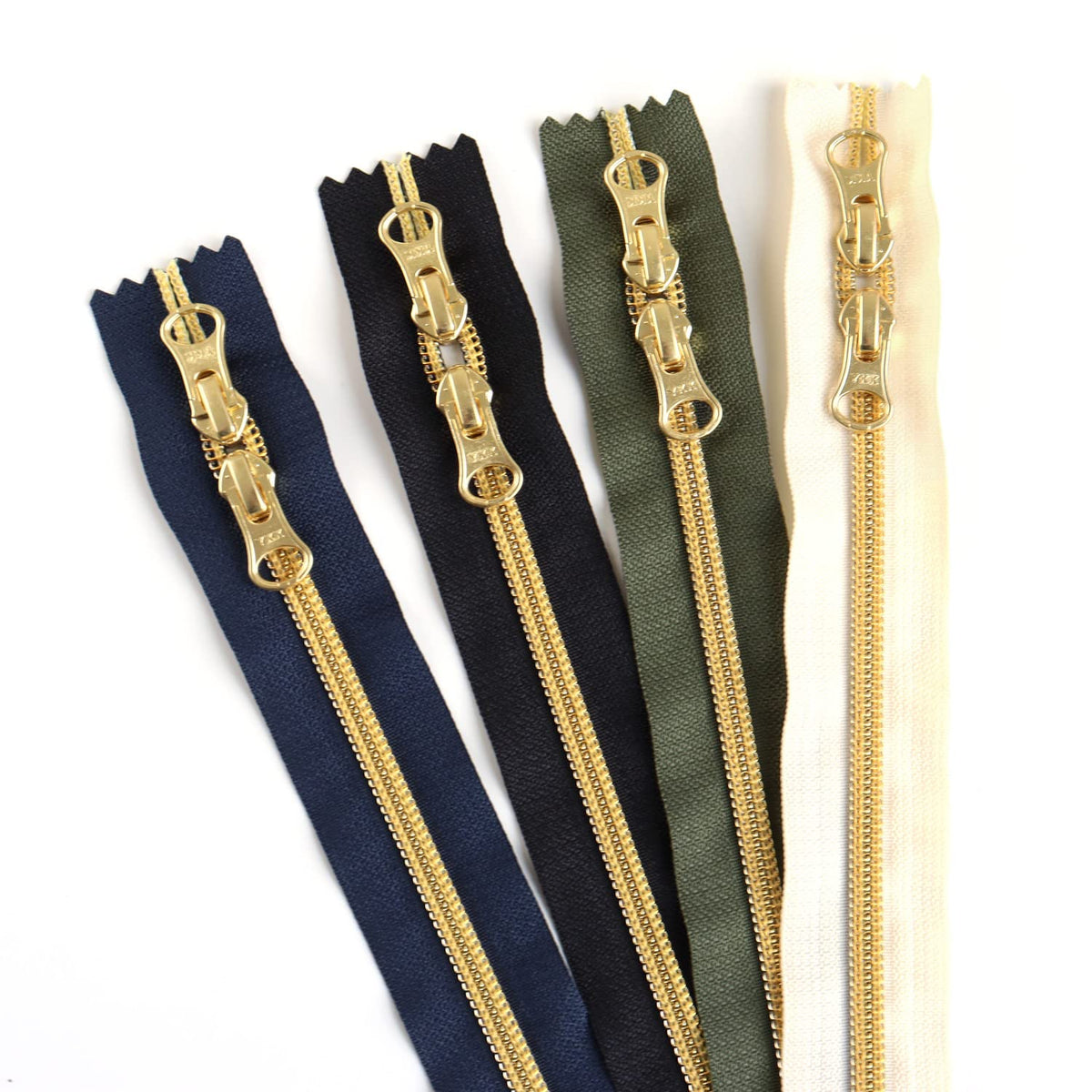 Y.K.K Features: Metallion Double Opening 19.7 inches (50 cm), Gold, Set of 4 Colors, 2.0 inches (5 CM50G-4MIX