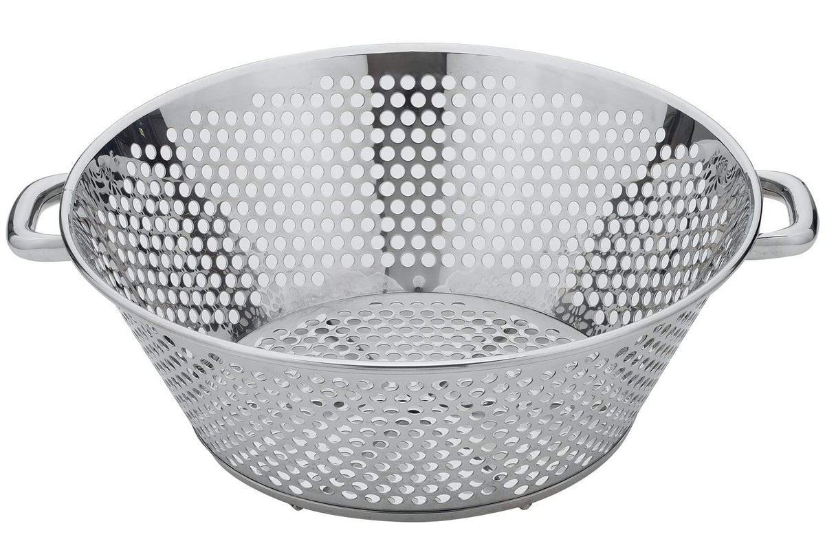 Sanho Sangyo 09907371 Colander, Silver, 18.9 inches (48 cm), Frying Colander, Flat Bottom, Pipe Handle