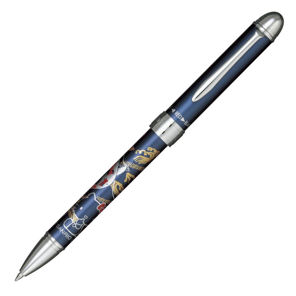 Sailor 16-0335-240 Fountain Pen, Multi-Functional Pen, 2 Colors + Sharp Elegant Makie, Hello Kitty, Blue, Carp