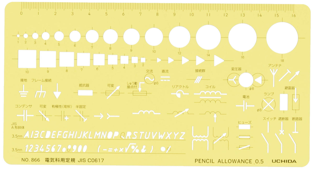utida Template No. 866 Electrical Tree Ruler