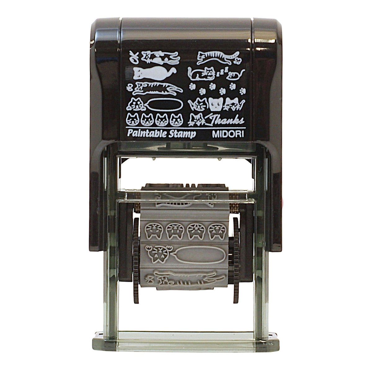 Midori 35380006 Stamp, Rotating Stamp, Cat Pattern