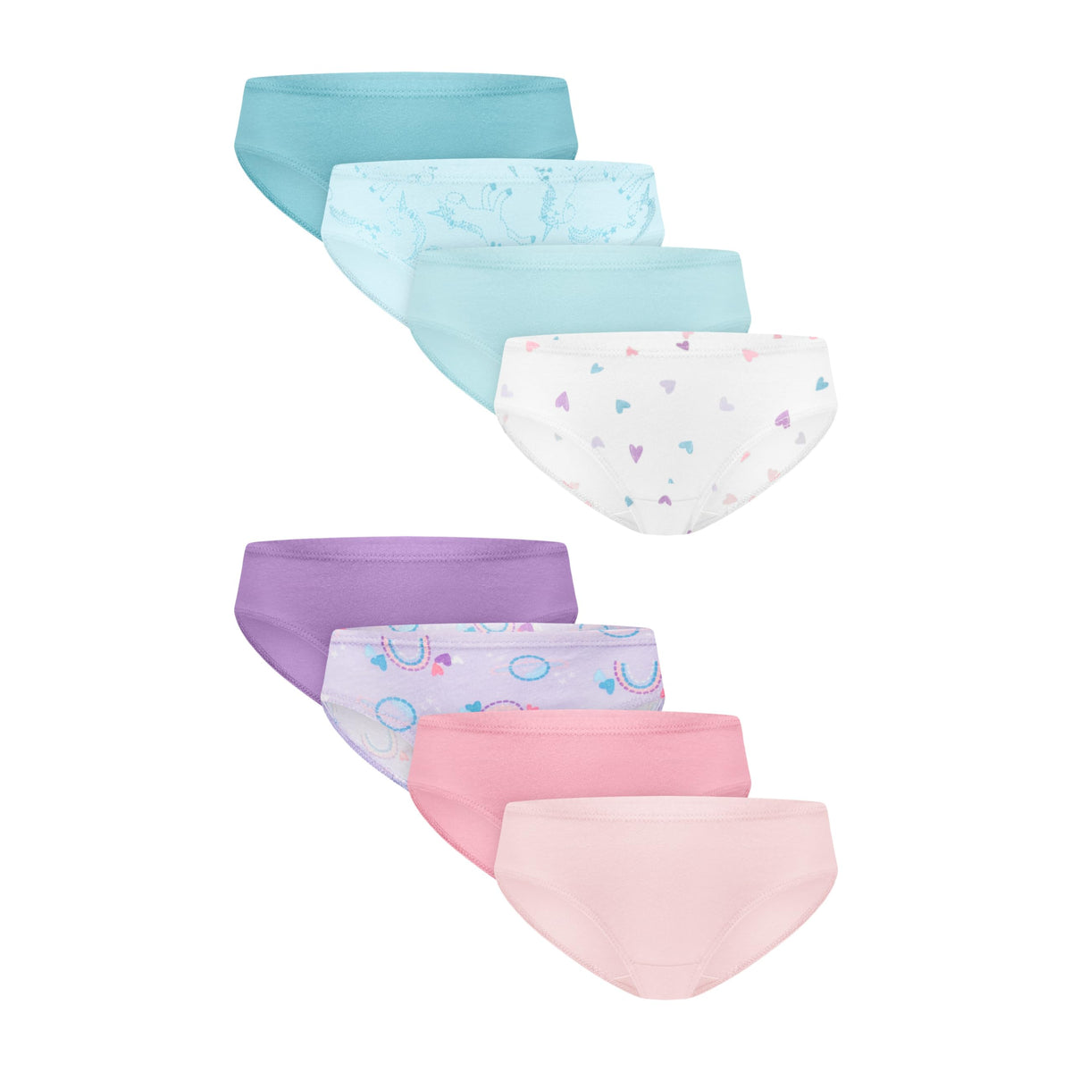 Hanes Unisex Baby Underwear Hipsters, 8 Pairs, Pure Comfort Hipster Panties, Organic Cotton Underwear, Purple/Blue/Pink