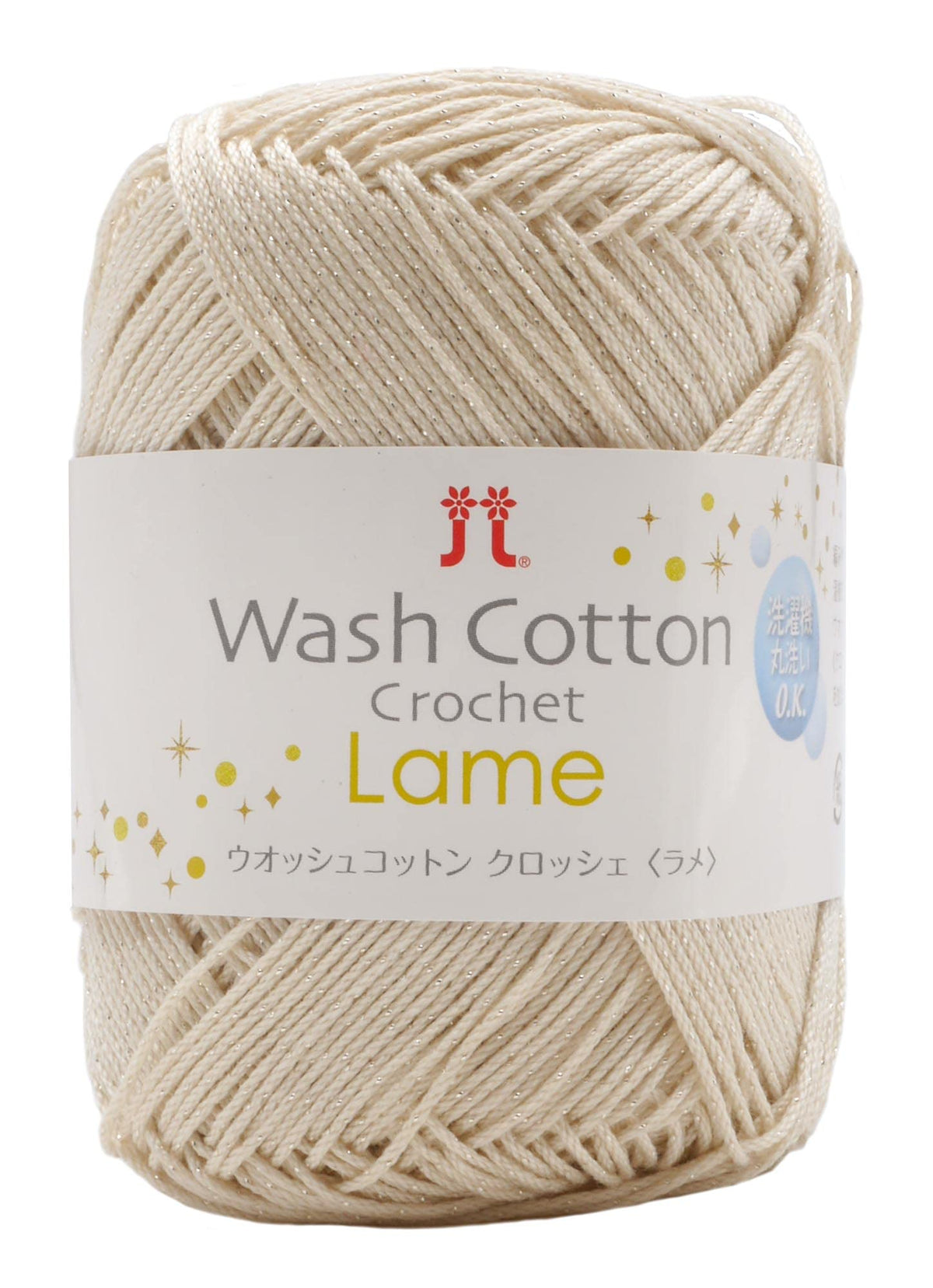 Hamanaka Hand Knitting Thread, Washed Cotton Crochet Lame Approx. 0.9 oz (25 g), Col. 402