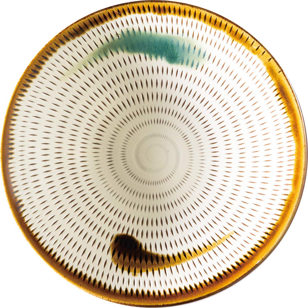 Yamashita Crafts Medium Plate, Candy Edge, φ5.9 x H1.4 inches (15 x 3.5 cm), Koishiwara Ware 5 Plates, Tobi 45025420