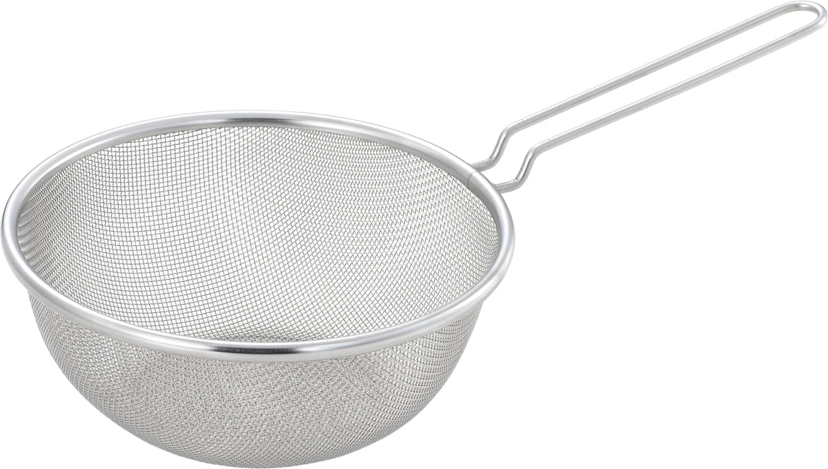 Yoshikawa SJ3362 One-Handed Colander, 7.1 inches (18 cm), Ajiichi for Stainless Steel Yukihira Pot, Silver