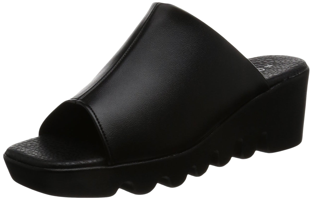 Luciano Valentino IM6451 Women's Wedge Heel with Beautiful Legs Office Sandals, Made in Japan - black