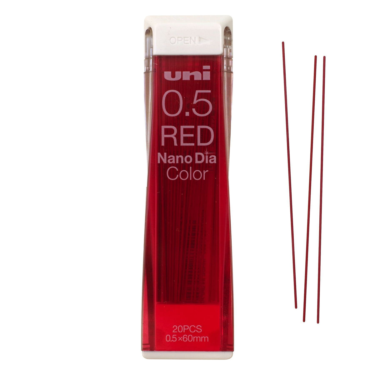 Uni Mechanical Pencil Lead NanoDia Color Red 0.5mm 20leads