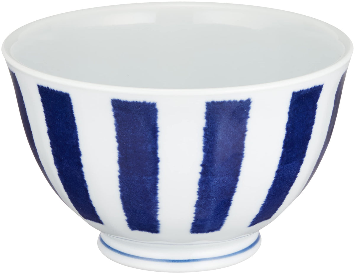 西海陶器(Saikaitoki) Hasami Ware 32566 Lightweight Donburi, Okonomidon, Chamfering, Indigo Dyed Tusususa, Microwave Safe, Dishwasher Safe, Made in Japan