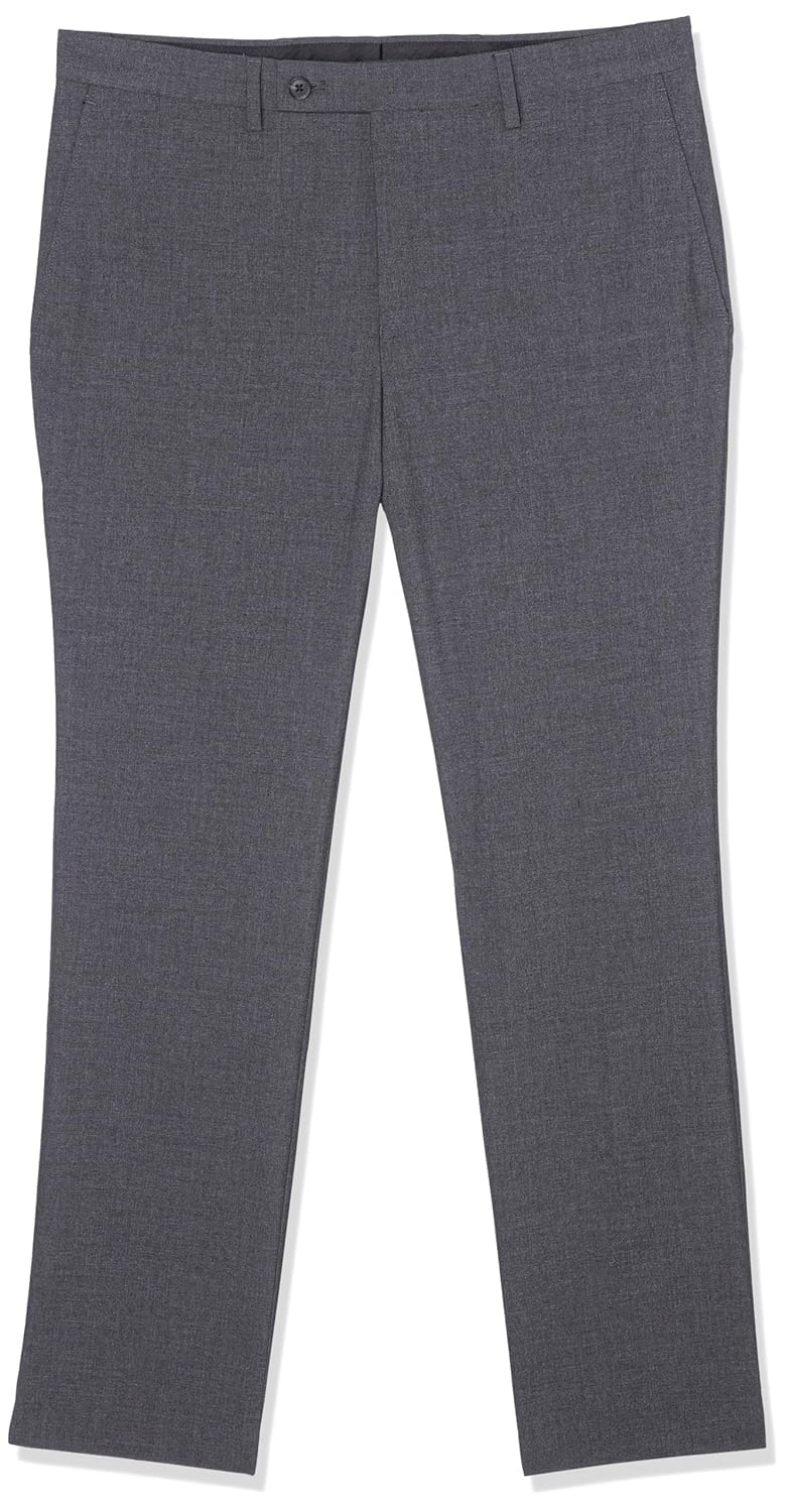 DKNY Men's Modern Fit High Performance Separates Suit Pants, Charcoal Solid, 32W x 30L