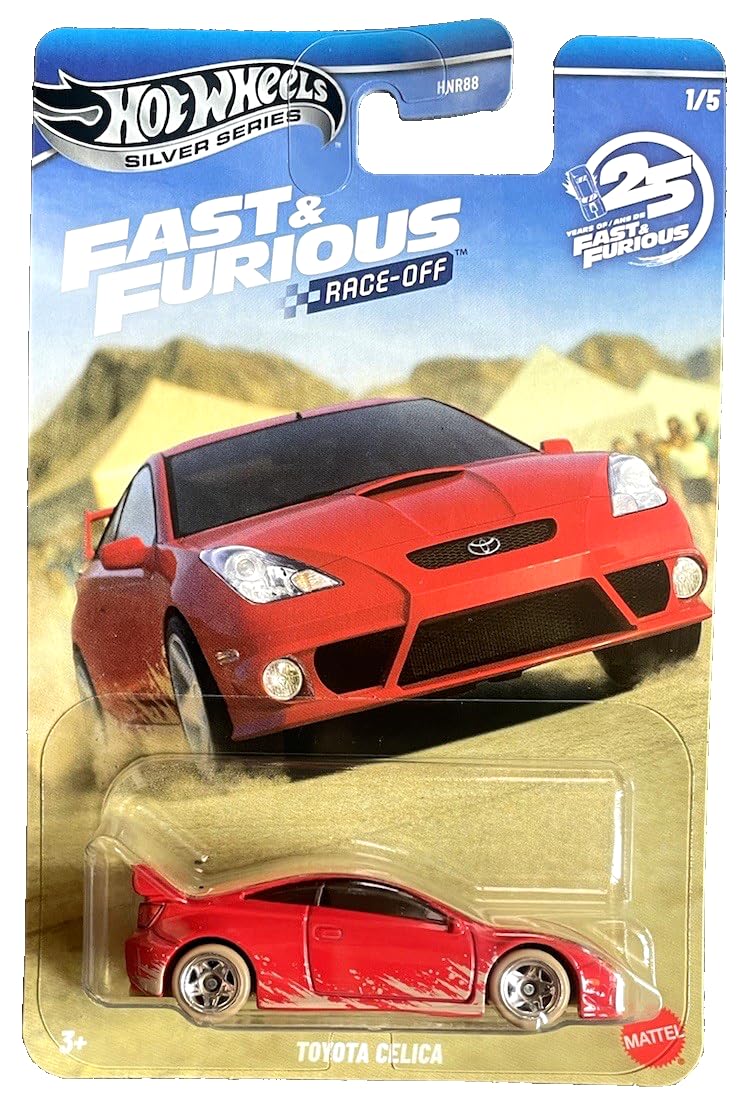 Hot Wheels Silver Series Fast & Furious Race Off Toyota Celica, 1:64 Scale, Die Cast, Red, 1/5