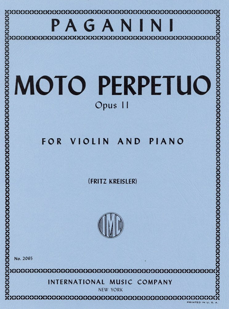 Paganini/Kreisler: Moto Perpetuo Op.11 - Violin Solo Arrangement with Piano Accompaniment