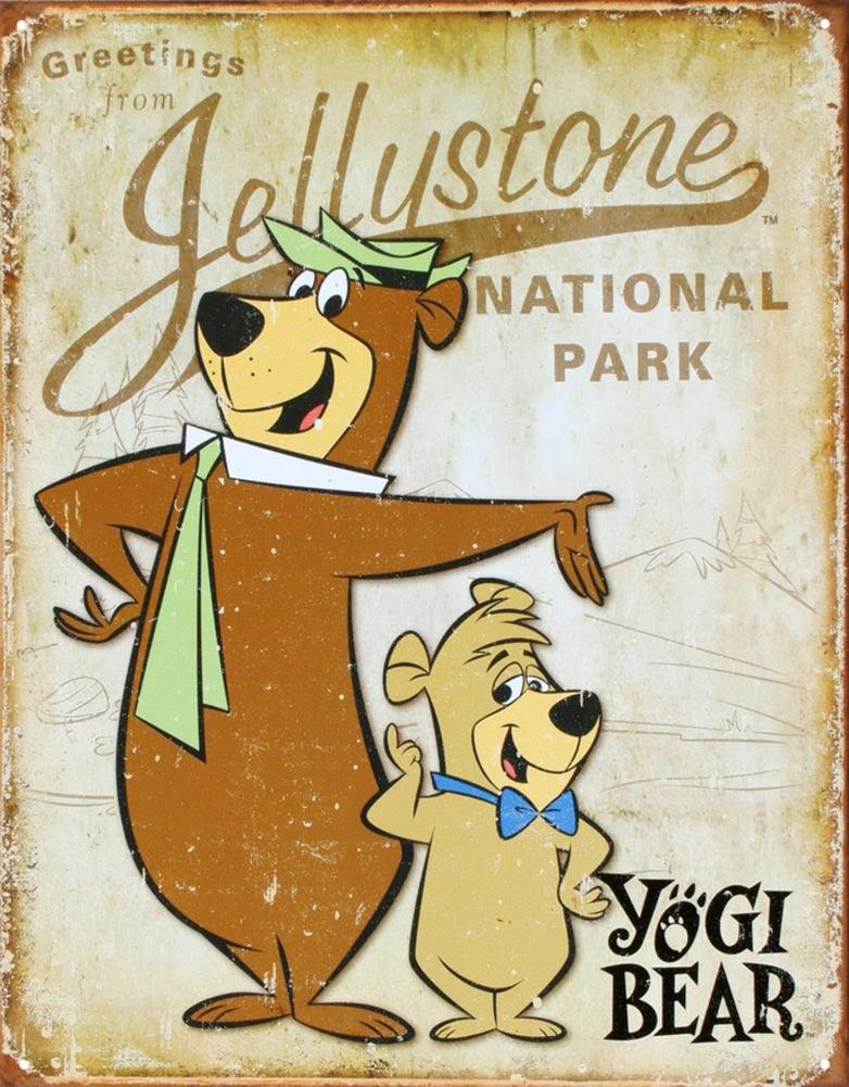Desperate Enterprises Metal Sign - Yogi Bear (Greeting from Yellowstone)