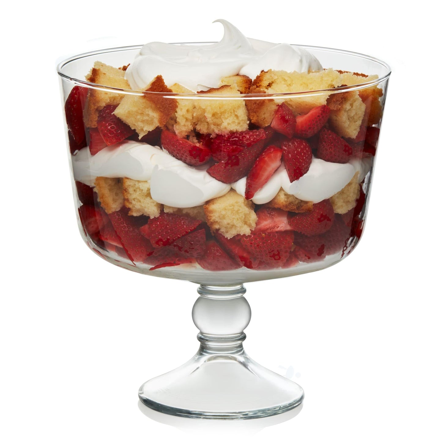 Libbey Selene Glass Footed Trifle Bowl, Artisan Inspired, Classic Clear Glass Bowl with Pedestal, Trifle Dish for Layered Desserts, Fruit and Salads