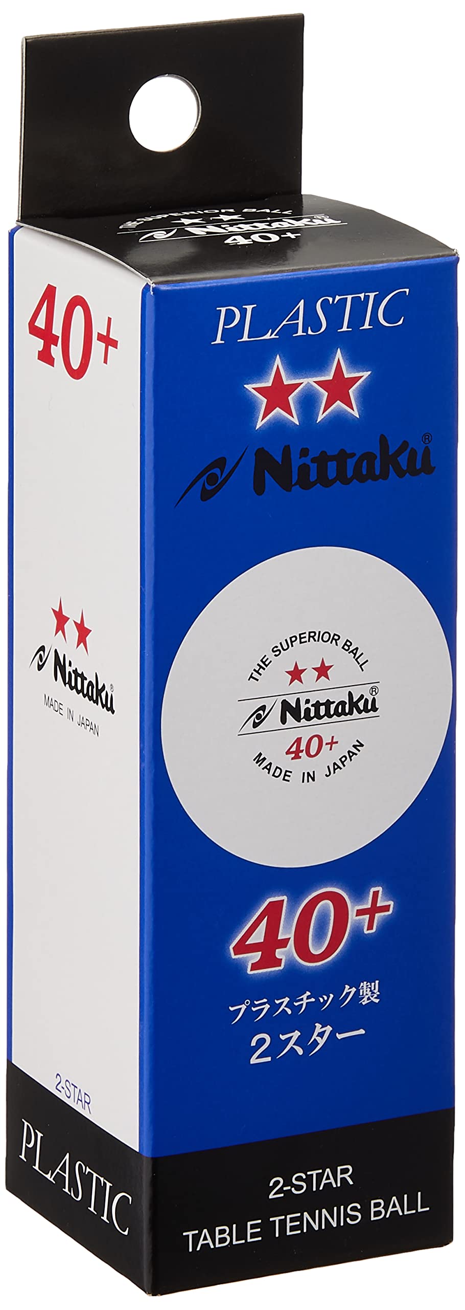 Nittaku NB-1320 Table Tennis Ball, Plastic, 2 Star Ball, Pack of 3