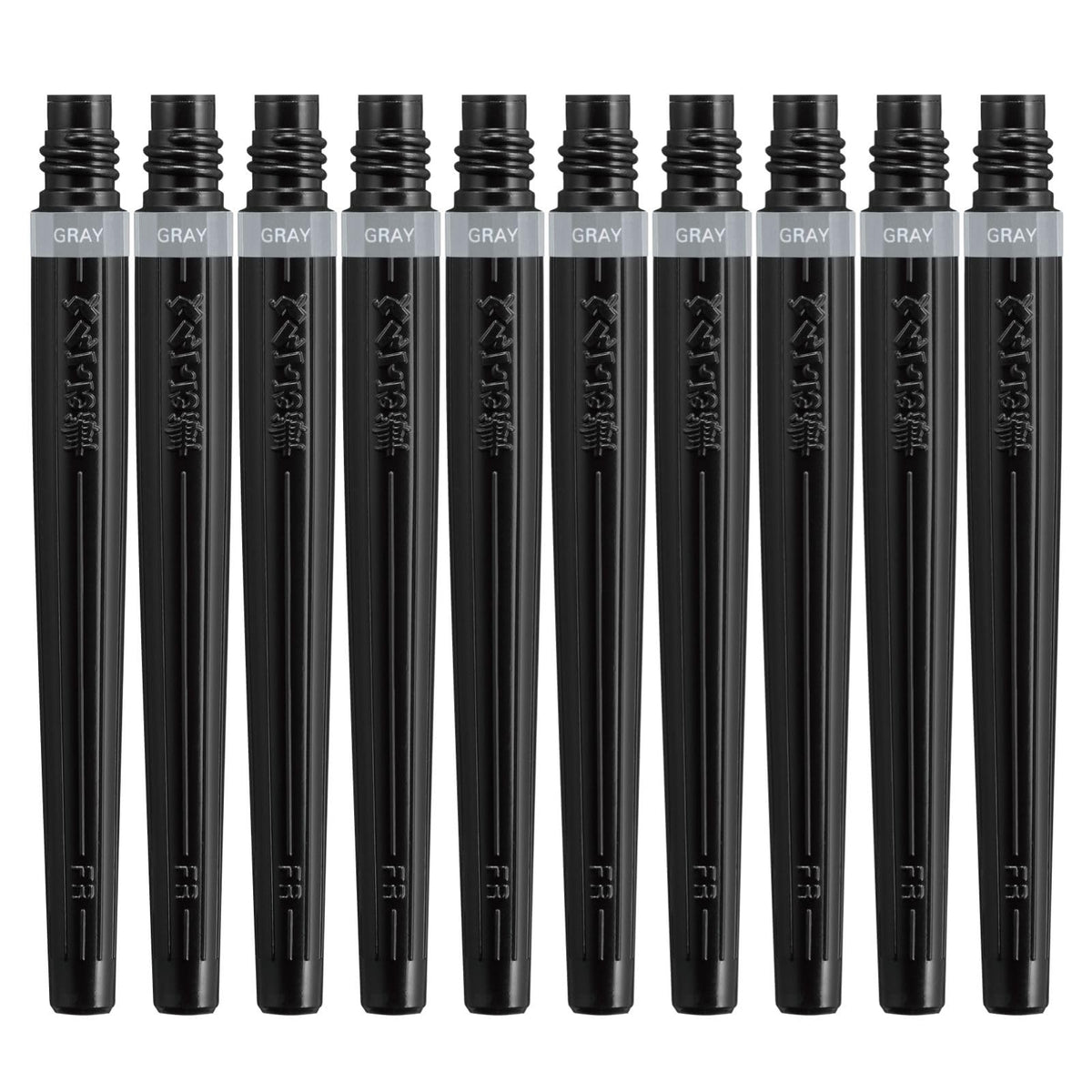 Pentel XFR-137 Brush Pen Cartridge Art Blush 10 Pack Gray