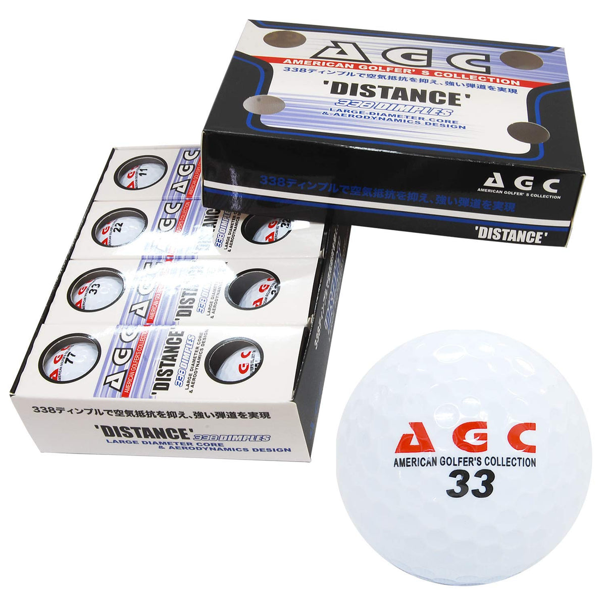 レザックス LEZAX AGC AGBA-4714 Golf Balls, 2 Pieces, 1 Dozen (Pack of 12), White