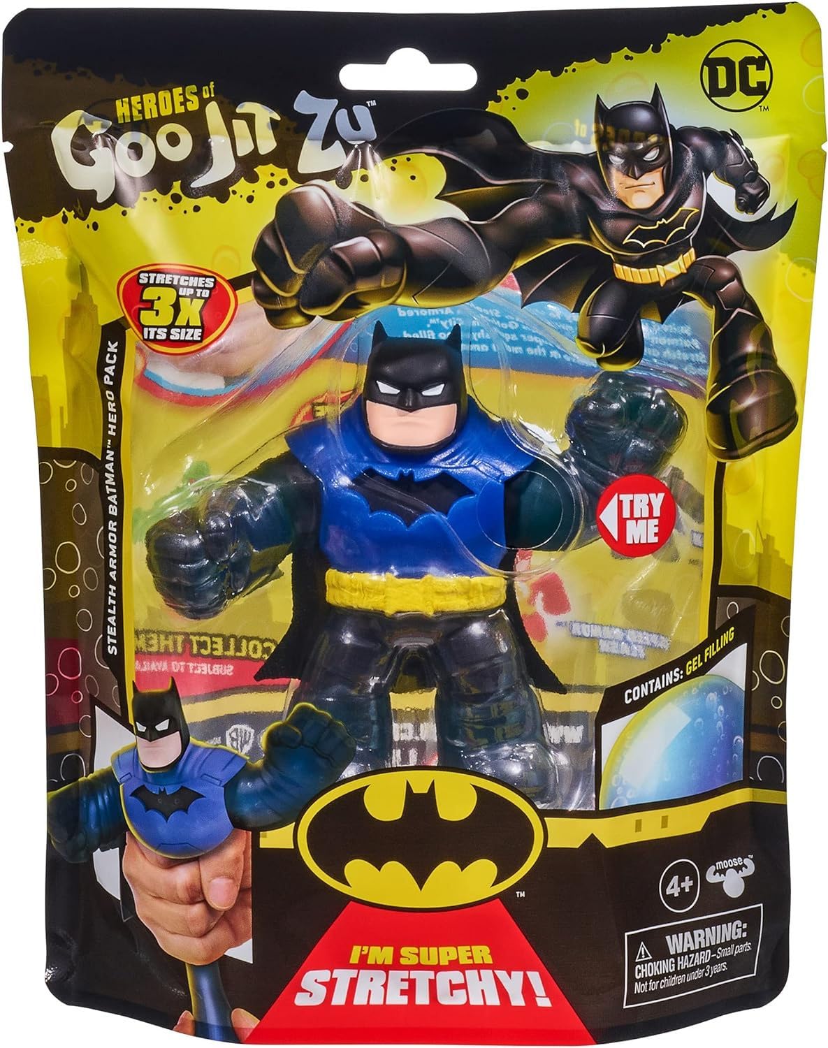 Heroes of Goo Jit Zu DC Hero Pack - Super Stretchy Stealth Armor Batman 4.5" Tall