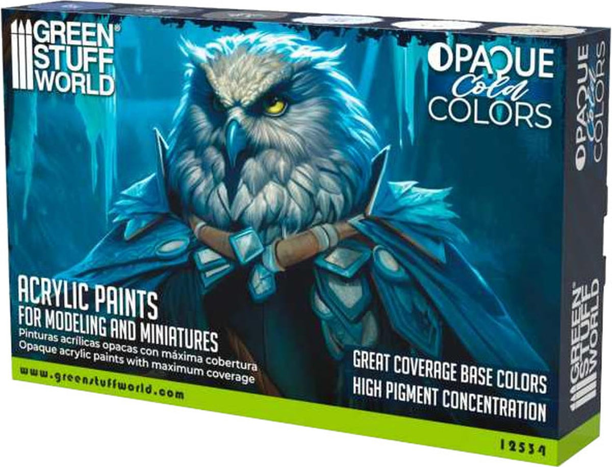 Green Staff World GSWC-12534 Opaque Color Set, Cold Color, Set of 6, Model Paint