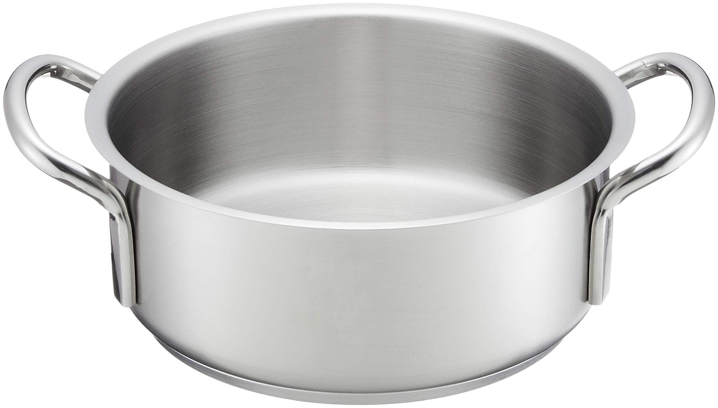 Endo Shoji ASTH903 Murano Outer Wheel Pot (No Lid), 7.9 inches (20 cm), Induction Compatible, 18-8 Stainless Steel