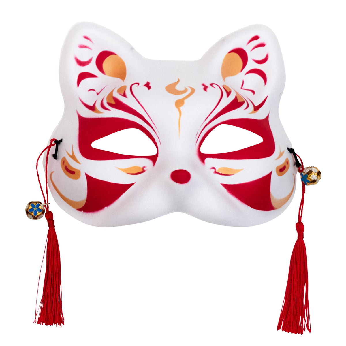 クリアストーン(Clearstone) Clear Stone Japanese Style Mask Cat Half Face White Flame Unisex White
