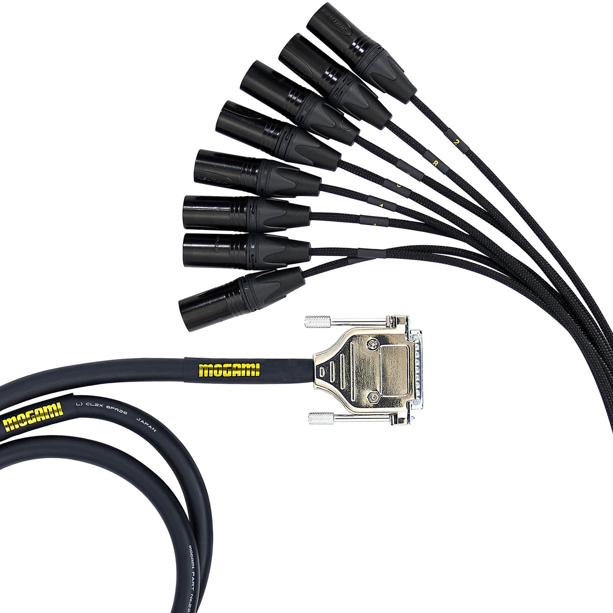 Mogami Gold DB25-XLRM Audio Snake Cable – Pro Studio Multicore with Rugged Metal Shell, Noise Shielding & Easy ID System (10 ft)