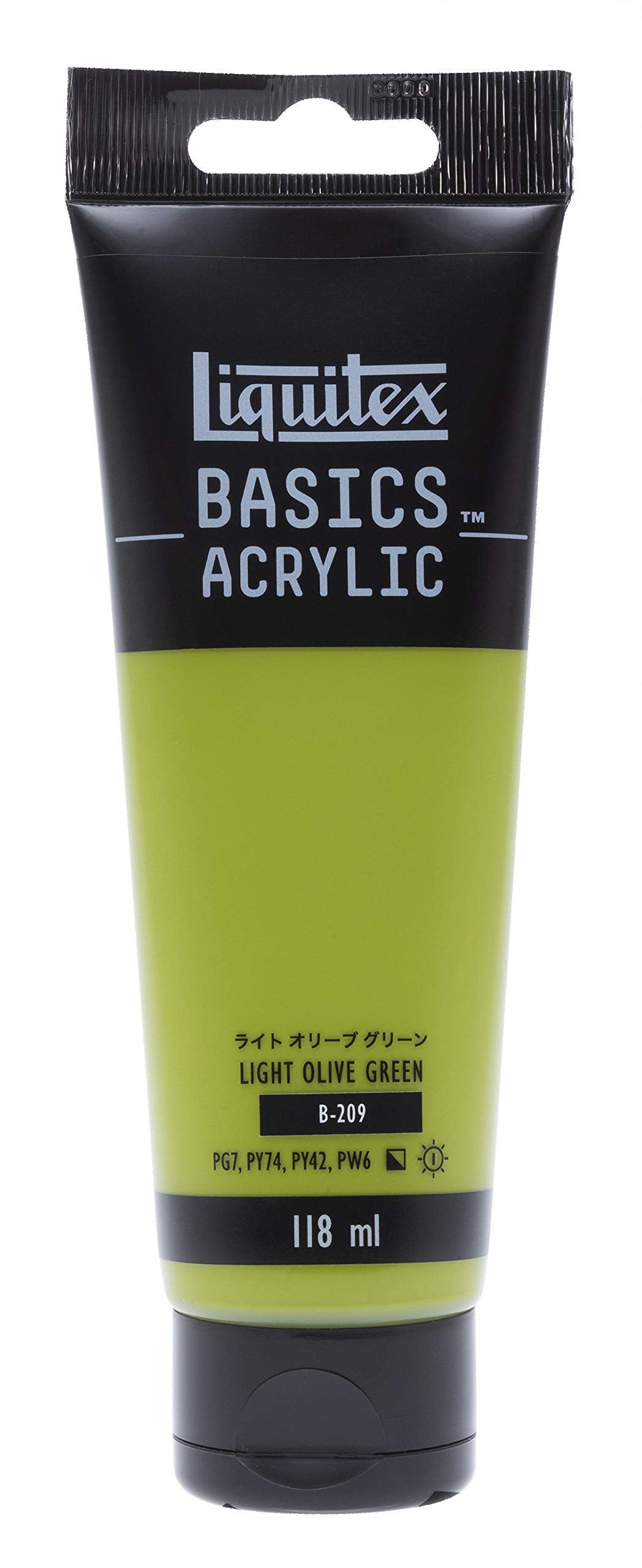LIQUITEX Acrylic Paint Basics B-209, Light Olive Green, 4.0 fl oz (118 ml)