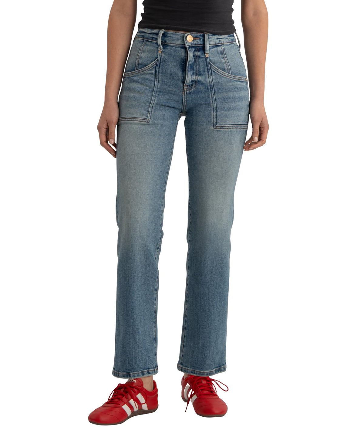 KUT from the Kloth, Womens, Avery High-Rise Easy Straight, Splendid, Size: 8, Inseam: 28