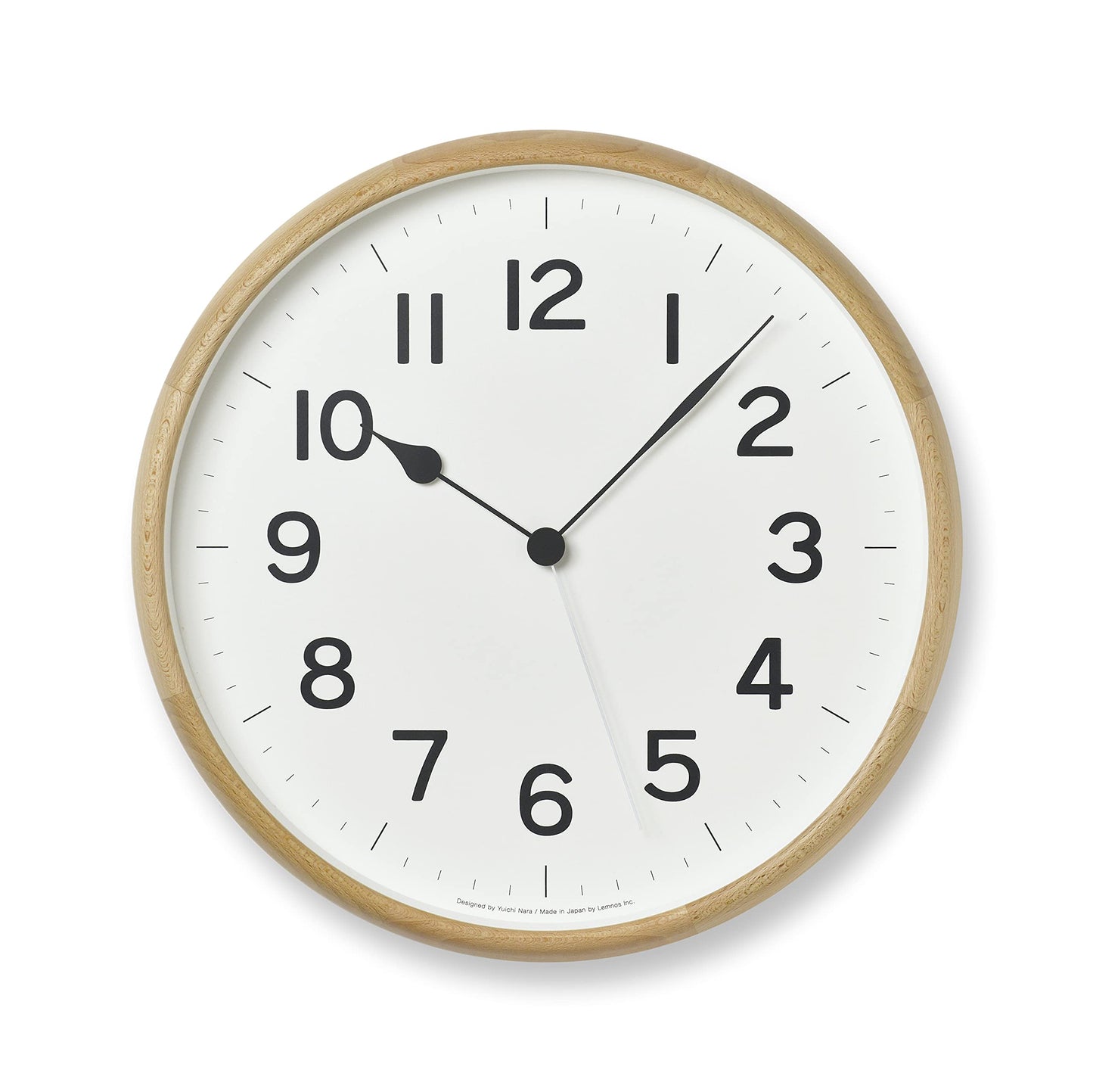 Remnos Root NY21-08 NT Lemnos Wall Clock, Root Analog, Natural Color, Wood, Natural, Diameter 13.0 inches (33 cm), Thickness 1.9 inches (4.8 cm)