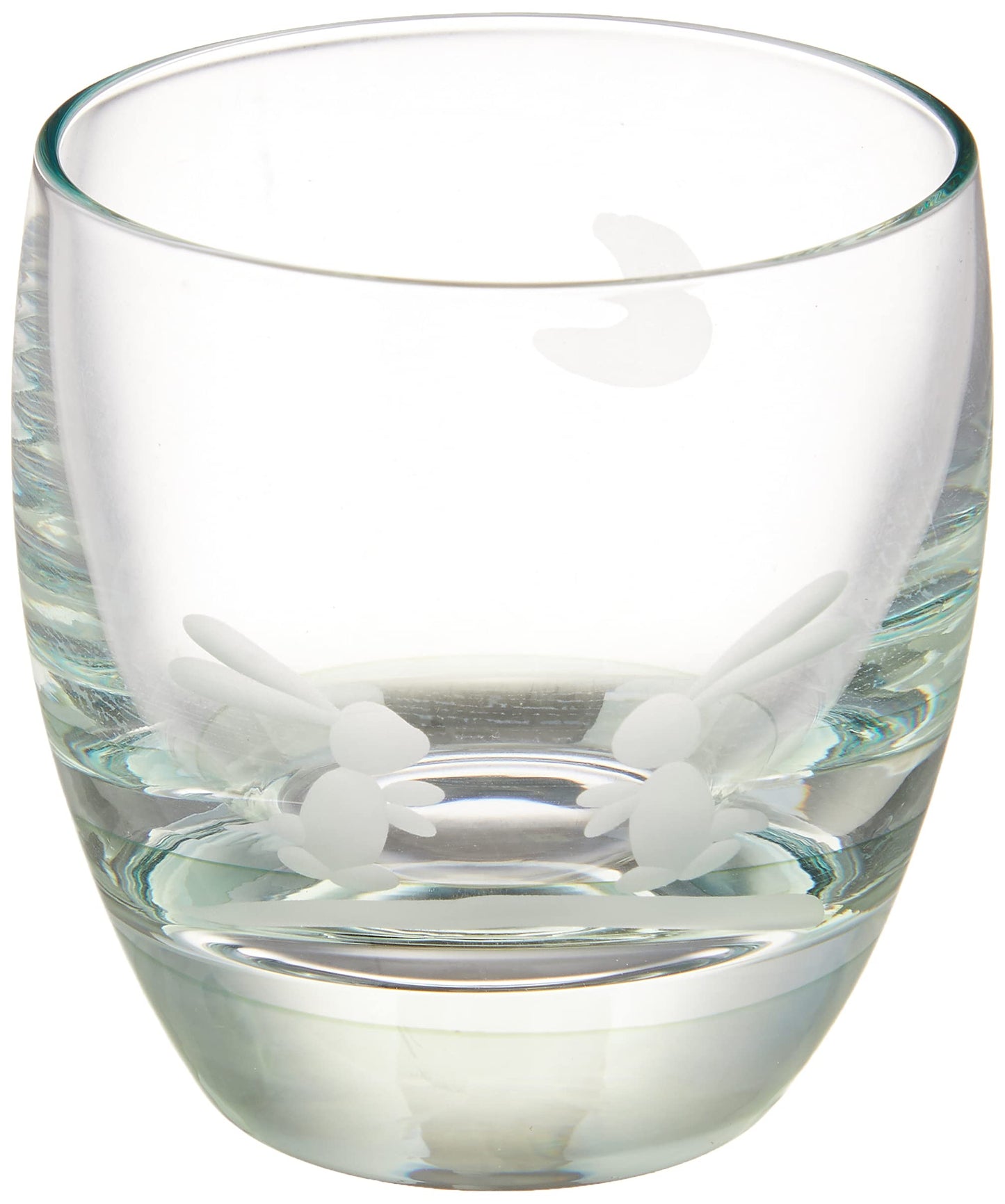 Otsukaglas 11H059-GR Glass Cold Sake Glass, Boar Mouth, Approx. 3.7 fl oz (95 ml), Cutter, Moon Rabbit, Green, Made in Japan
