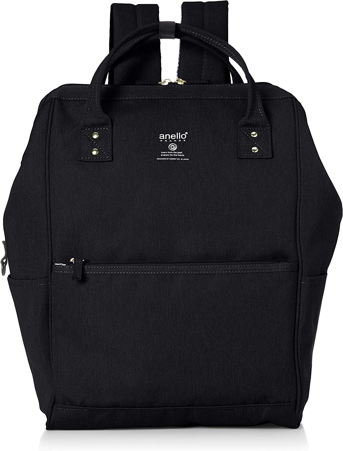 Anero Grande GUB3015Z Lightweight Water Repellent Heathered Poly SPS Backpack with Base L, Black