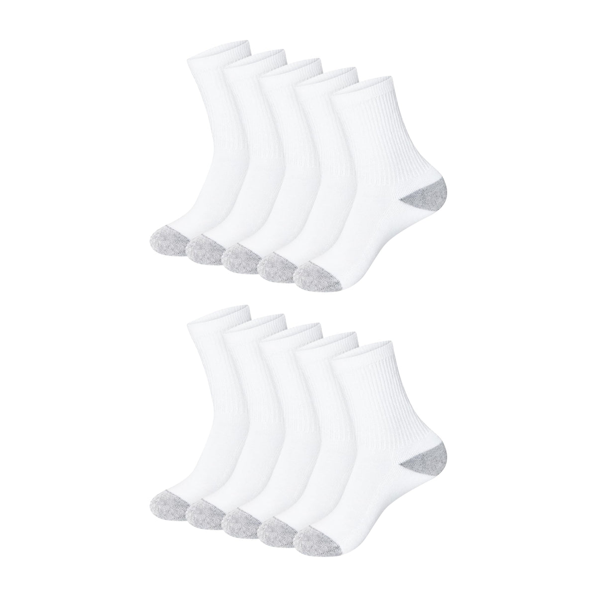 Hanes Womens Value Pack, Crew Soft Moisture-wicking Socks, Available 10 And 14-packs Fashion-liner-socks, White - 10 Pack, 5-9 US
