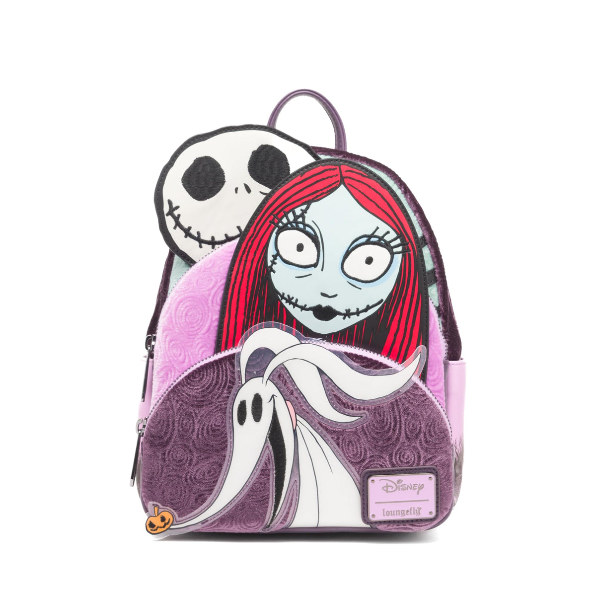 Loungefly Disney Nightmare Before Christmas Glow in the Dark Jack, Sally and Zero Womens Backpack