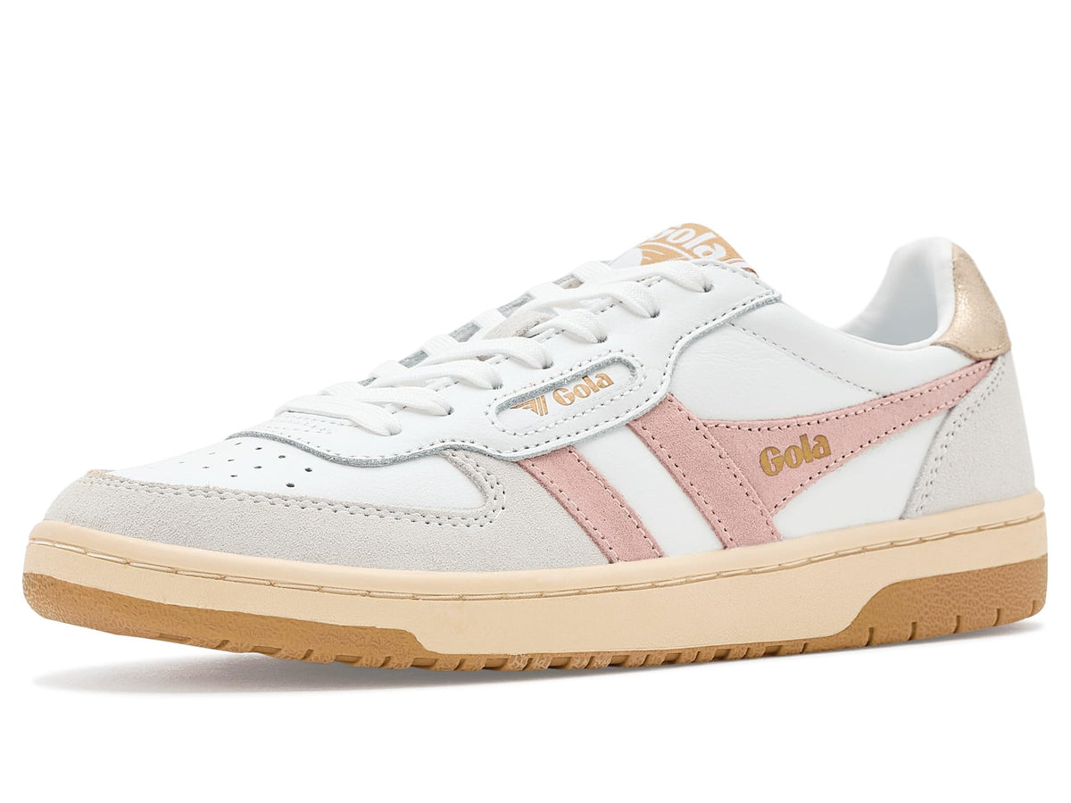 Gola Women's Hawk White/Pearl Pink/Gold 9.5 M